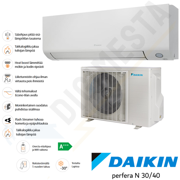 Daikin Perfera N 30 ilmal&auml;mp&ouml;pumppu l&auml;mmitykseen